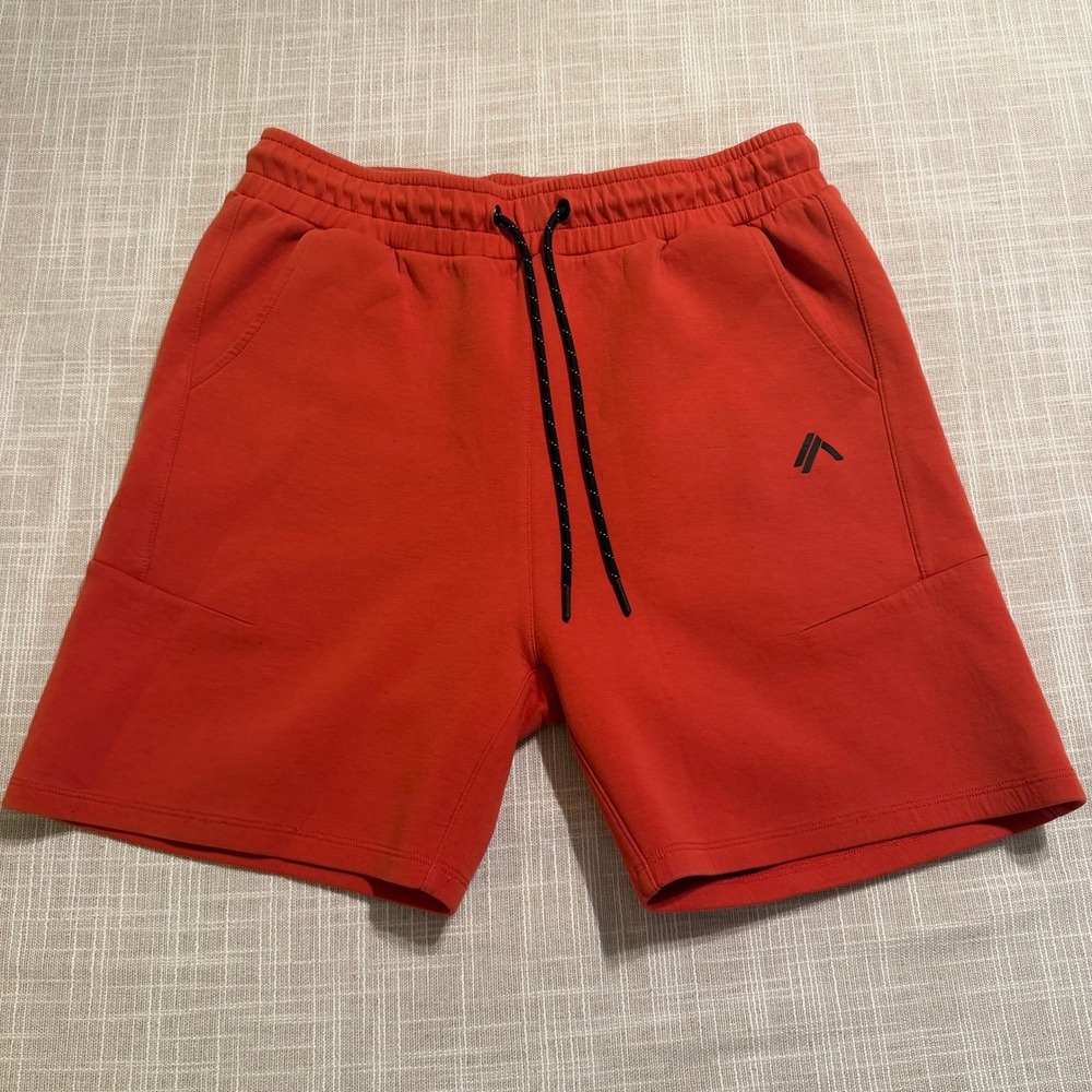 Alphalete Mens Red Athletic Fleece Shorts Gym Workout Drawstring Size Medium